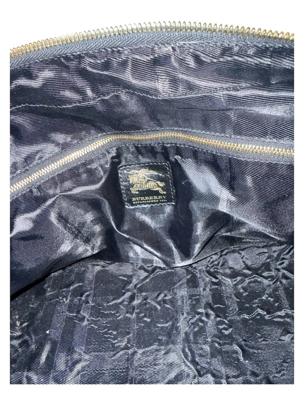 Burberry Black Quilted Leather Satchel with Gold Hardware